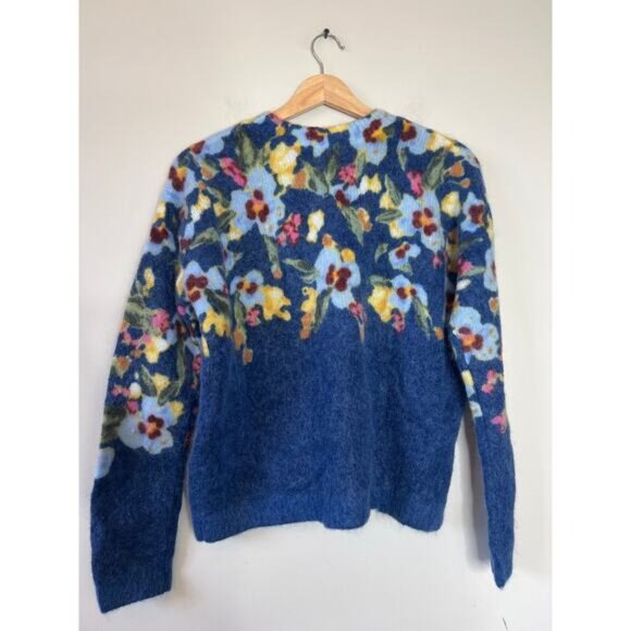 NWT Sezane x Aimie Round Neckline Knit Wear Long Sleeve Wool Jumper Blue Size:XS - Picture 6 of 7